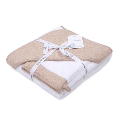 Serviette de bain + pochette en flanelle pour enfants