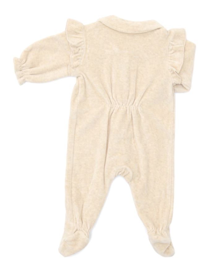 Crawler suit velour ruffles