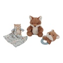 Gift set doudou, cuddly toy and teething ring