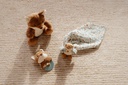 Gift set doudou, cuddly toy and teething ring