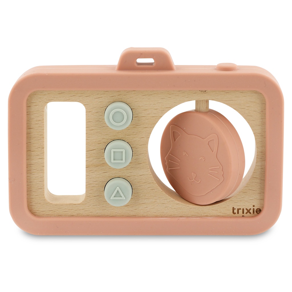 Houten baby camera met siliconen