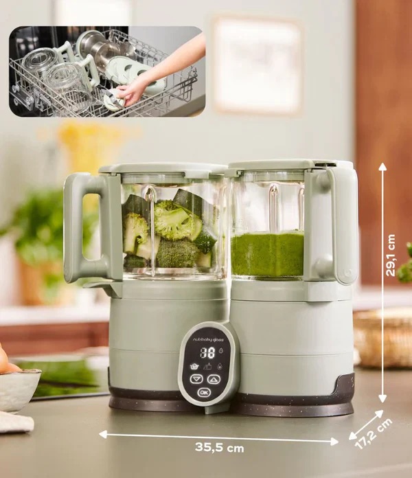 Mixer/stoomkoker nutribaby glass