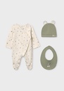 Cadeauset baby – body, bandana slabbetje en babymutsje