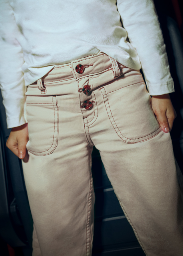 Twill broek met rechte pijpen