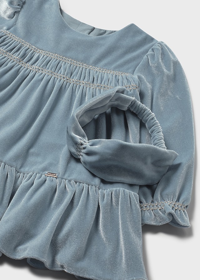 Velvet babyjurk met hoofdband