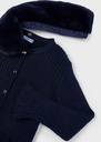 Cardigan met afneembare imitatiebontkraag