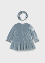 Velvet babyjurk met hoofdband