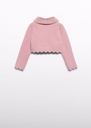 Gebreid cardigan met afneembare kraag in nepbont