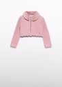 Gebreid cardigan met afneembare kraag in nepbont
