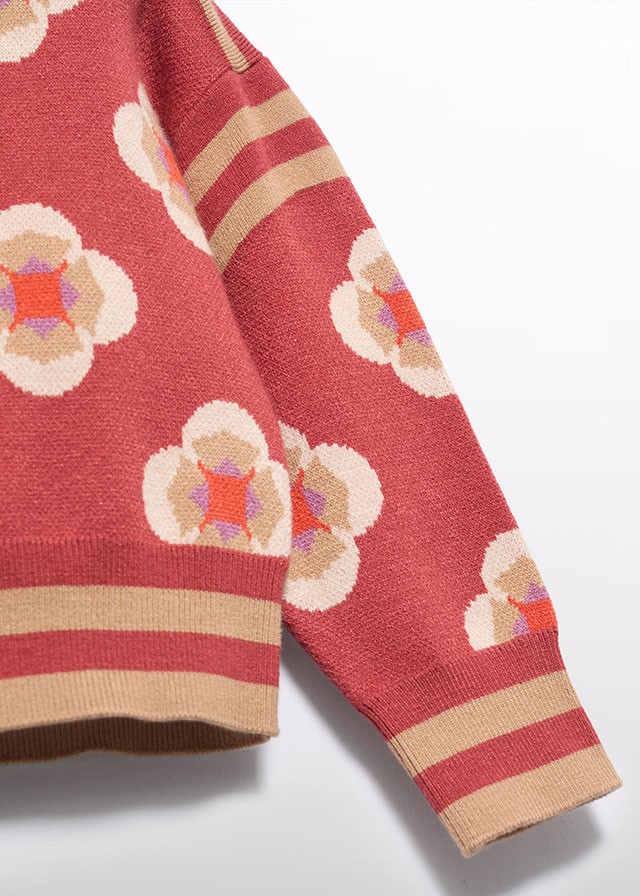 Trui met geometrische jacquardprint