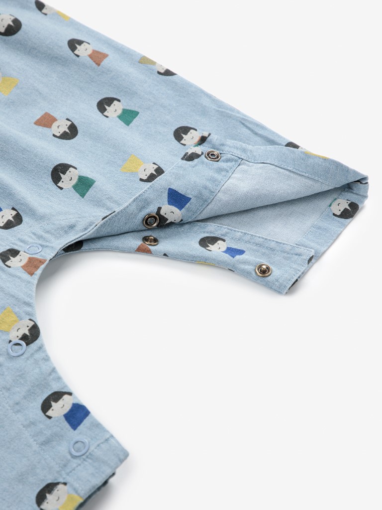 Denim salopette game pawns all over