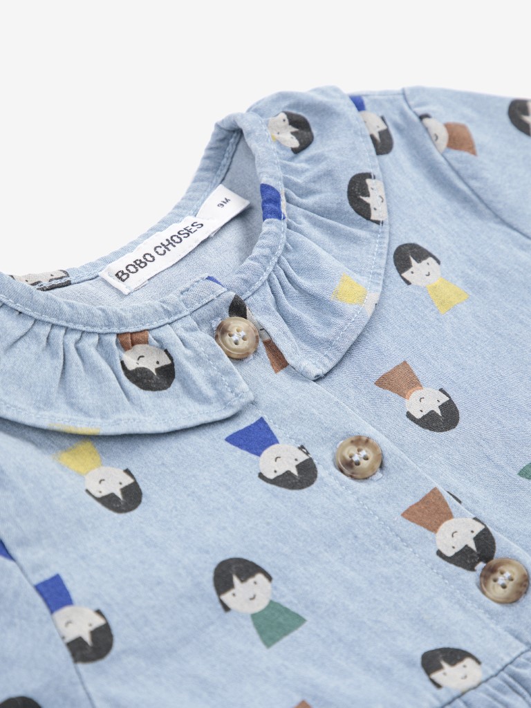 Denim jurk  game pawns all over