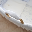Rieten reiswieg + aankleding