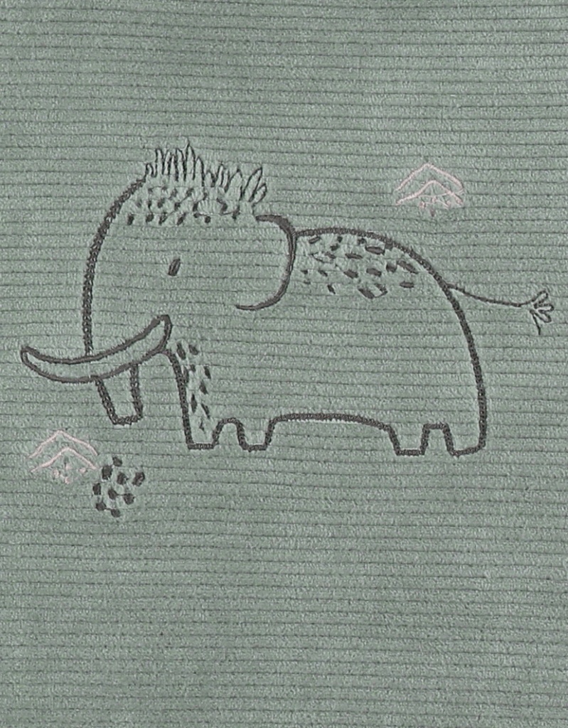 Pyjamaset met mammoetborduursel in fluweel