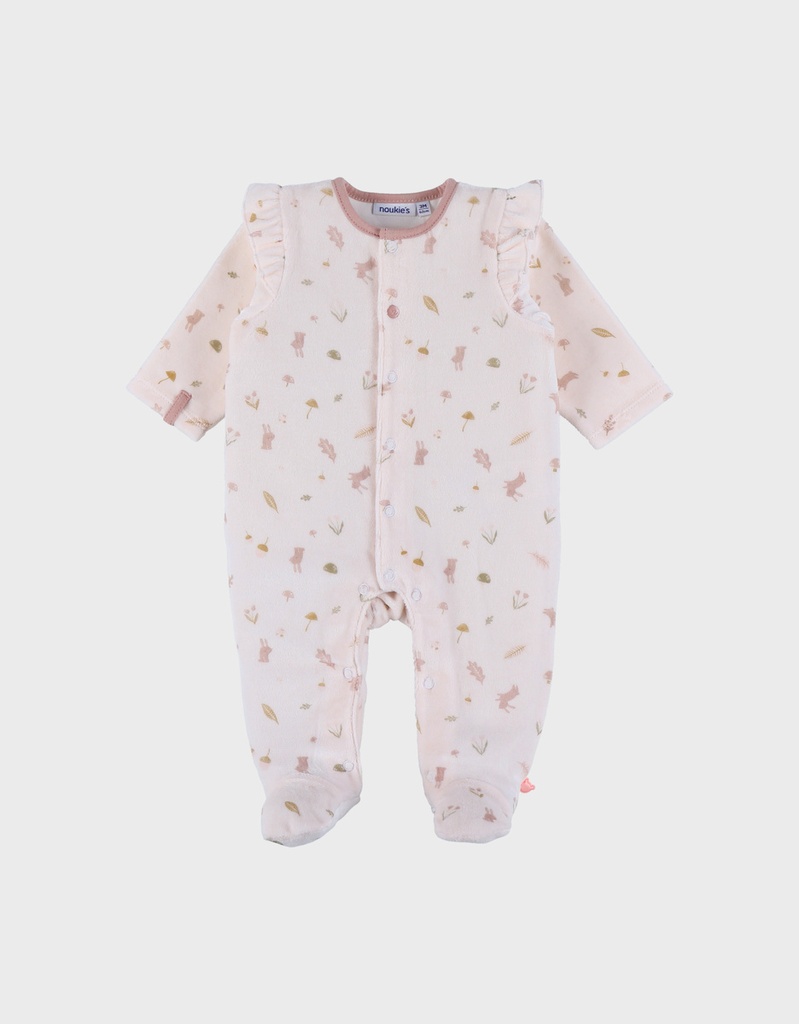 Pyjama met ruches in fluweel - autumn forest