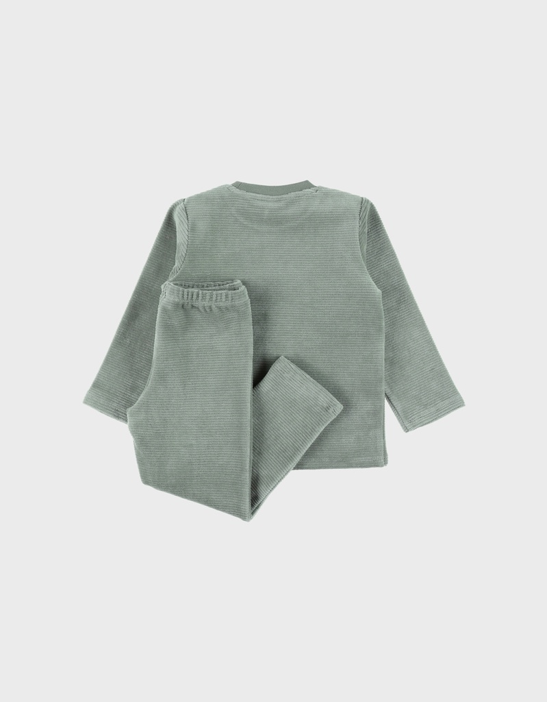 Pyjamaset met mammoetborduursel in fluweel