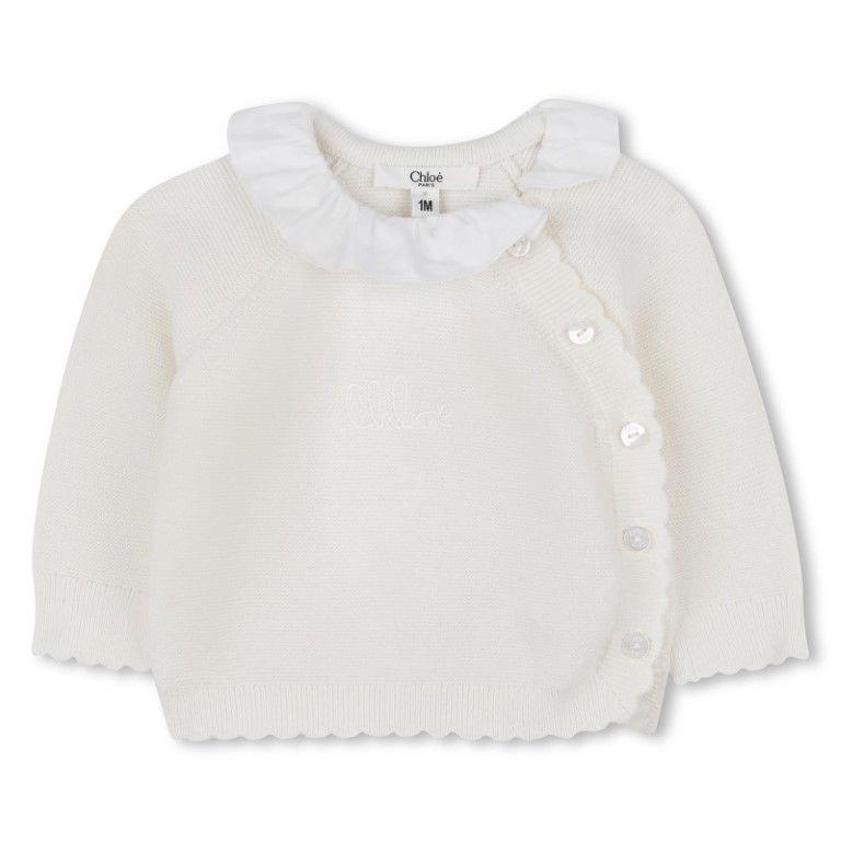 Gebreide babyset – vest & broekje van biokatoen en kasjmier