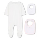 Cadeauset – pyjama & 2 slabbetjes van biokatoen met bloemenkraag