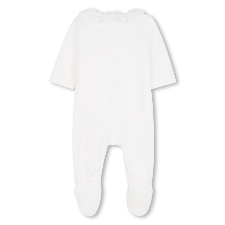 Cadeauset – pyjama & 2 slabbetjes van biokatoen met bloemenkraag