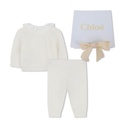 Gebreide babyset – vest & broekje van biokatoen en kasjmier