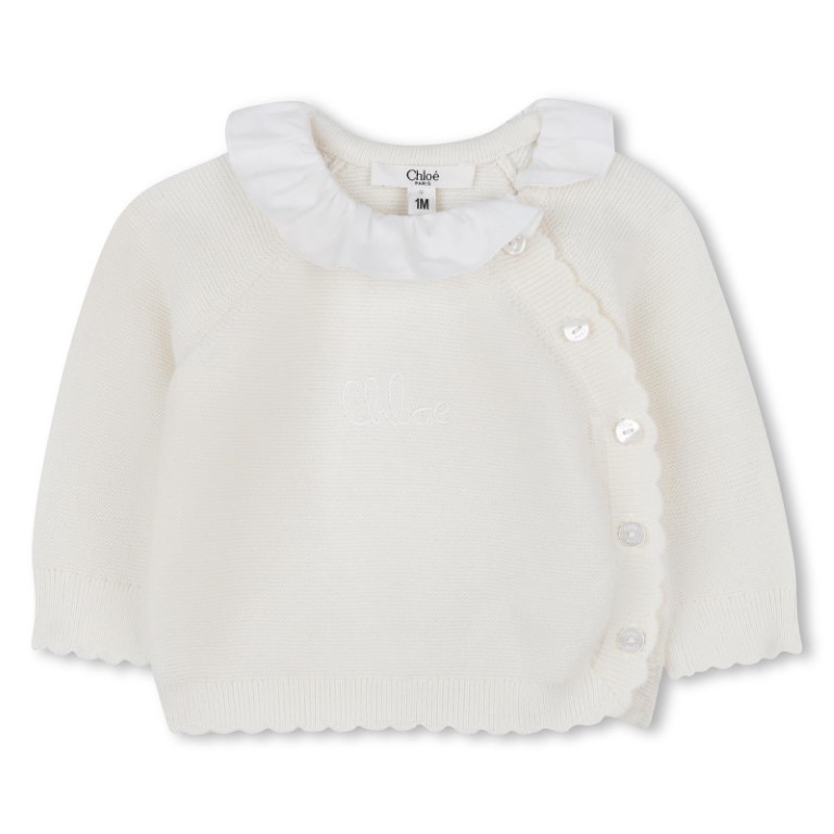 Gebreide babyset – vest & broekje van biokatoen en kasjmier