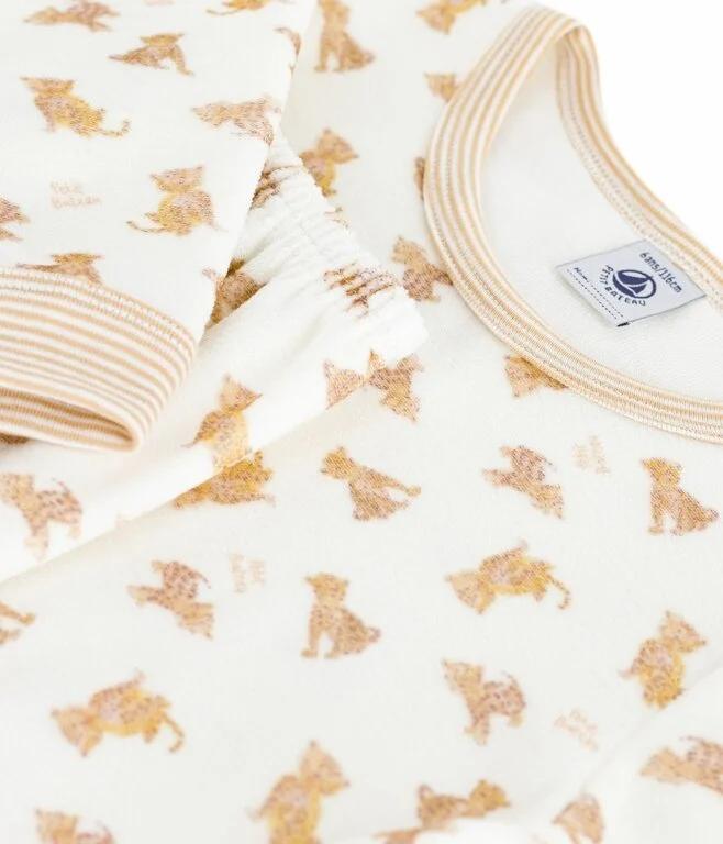 Fluwelen kinderpyjama met luipaardprint