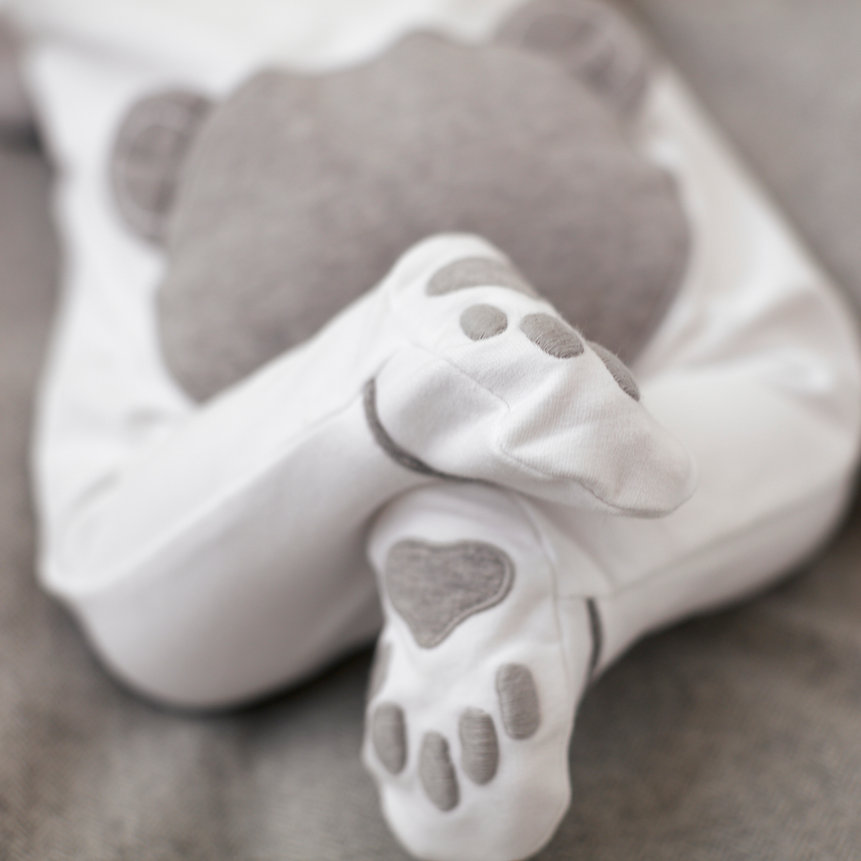 Babypakje teddybear head on back