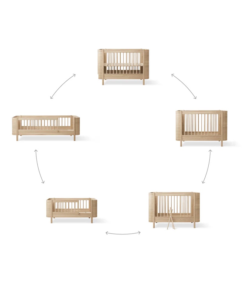 Wood Mini+ cot bed incl. junior kit