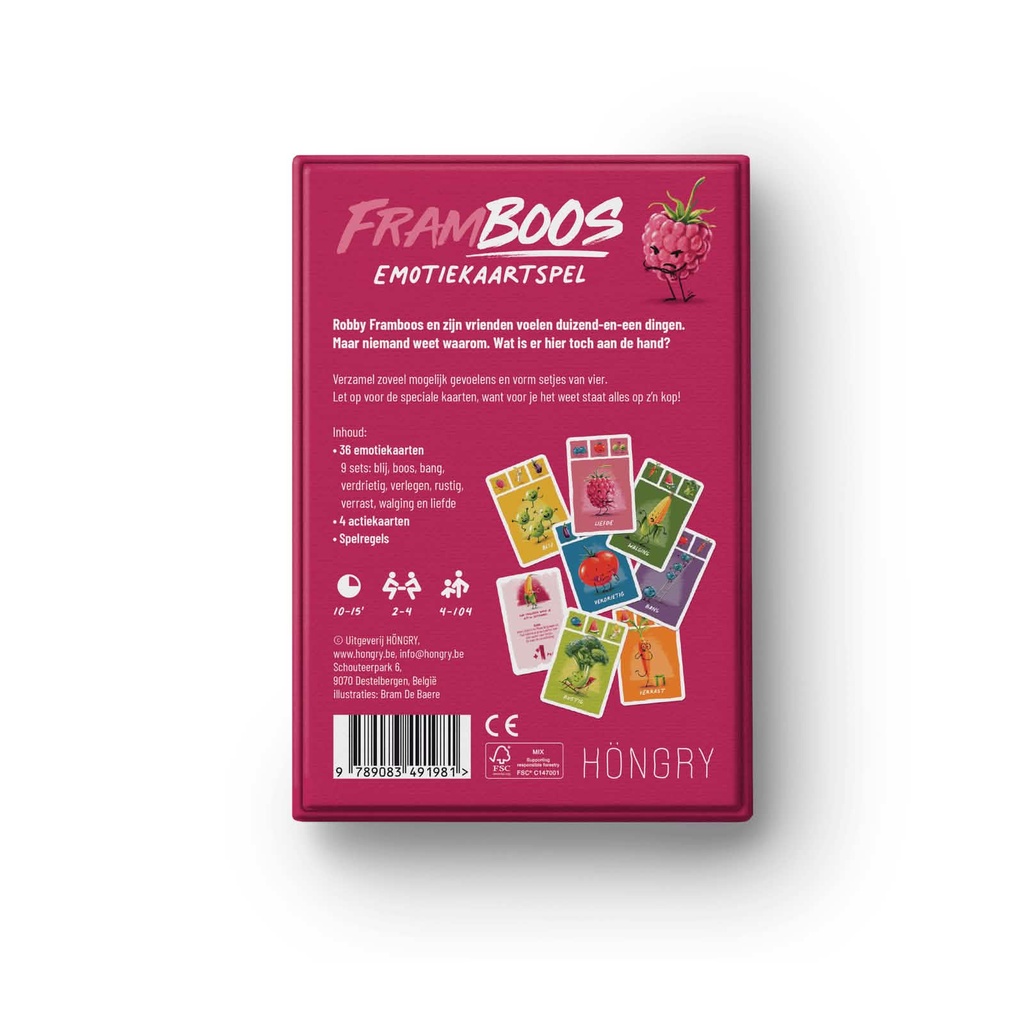 Framboos emotie kaartspel - kaartspel rond gevoelens