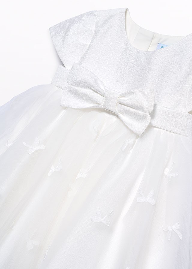 Jurk in tule met strik