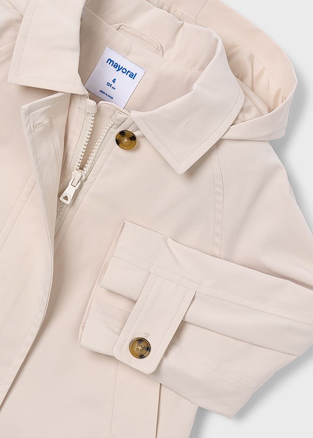 Jas - trenchcoat met kap en knopen