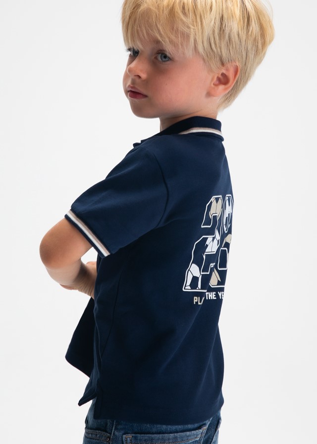Polo met korte mouwen met voetbal print