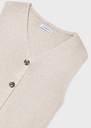 Gilet - mouwloos gebreid vest met knopen