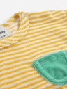 Sweatshirt badstof gebreid gele strepen