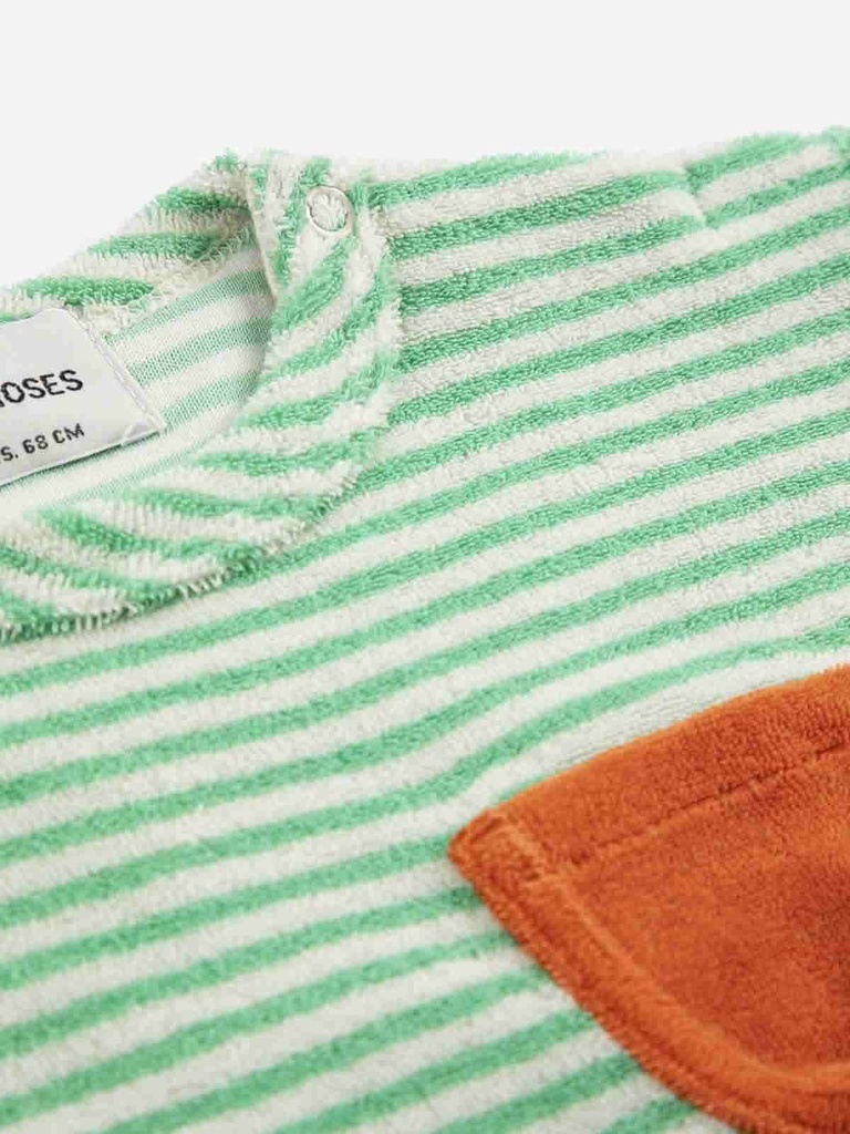Sweatshirt ronde hals knit groene strepen