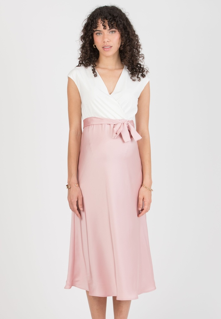 Zwangerschaps- en voedingsjurk Diletta - satijn