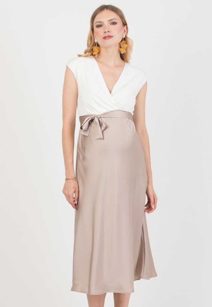 Zwangerschaps- en voedingsjurk Diletta - satijn