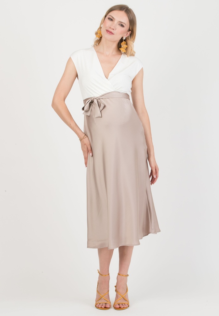 Zwangerschaps- en voedingsjurk Diletta - satijn