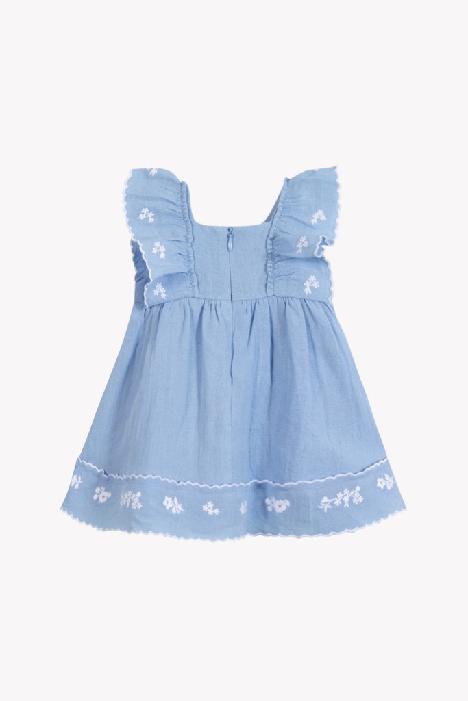 Jurk linnen fijn Borduurwerk Santorin