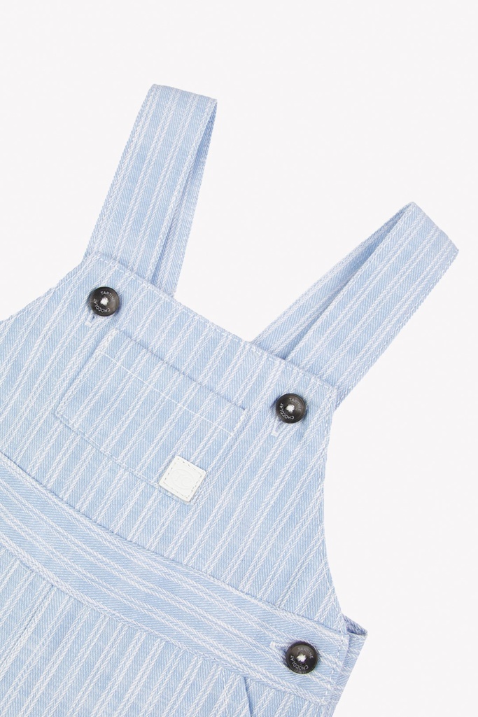 Salopette koort met fijne strepen en borstzakje Bord de mer