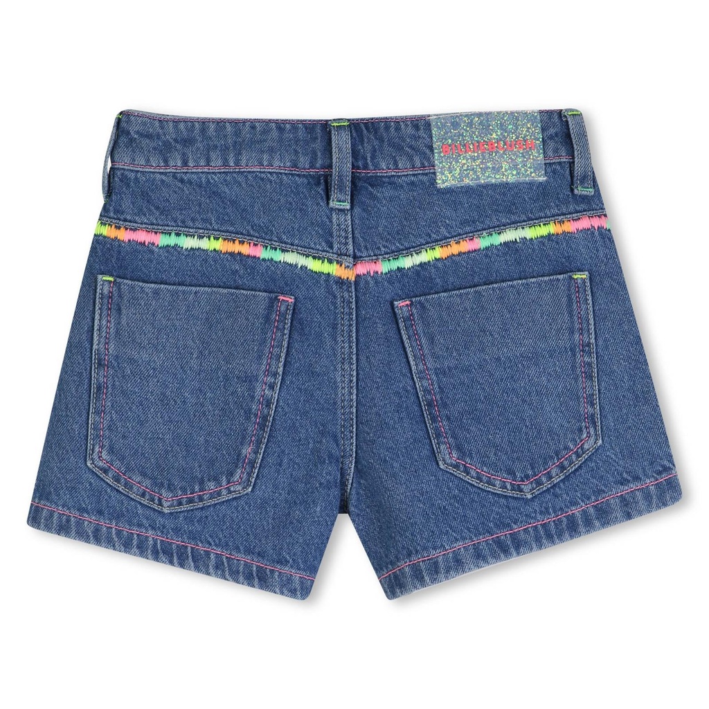 Short denim borduur relaxlook
