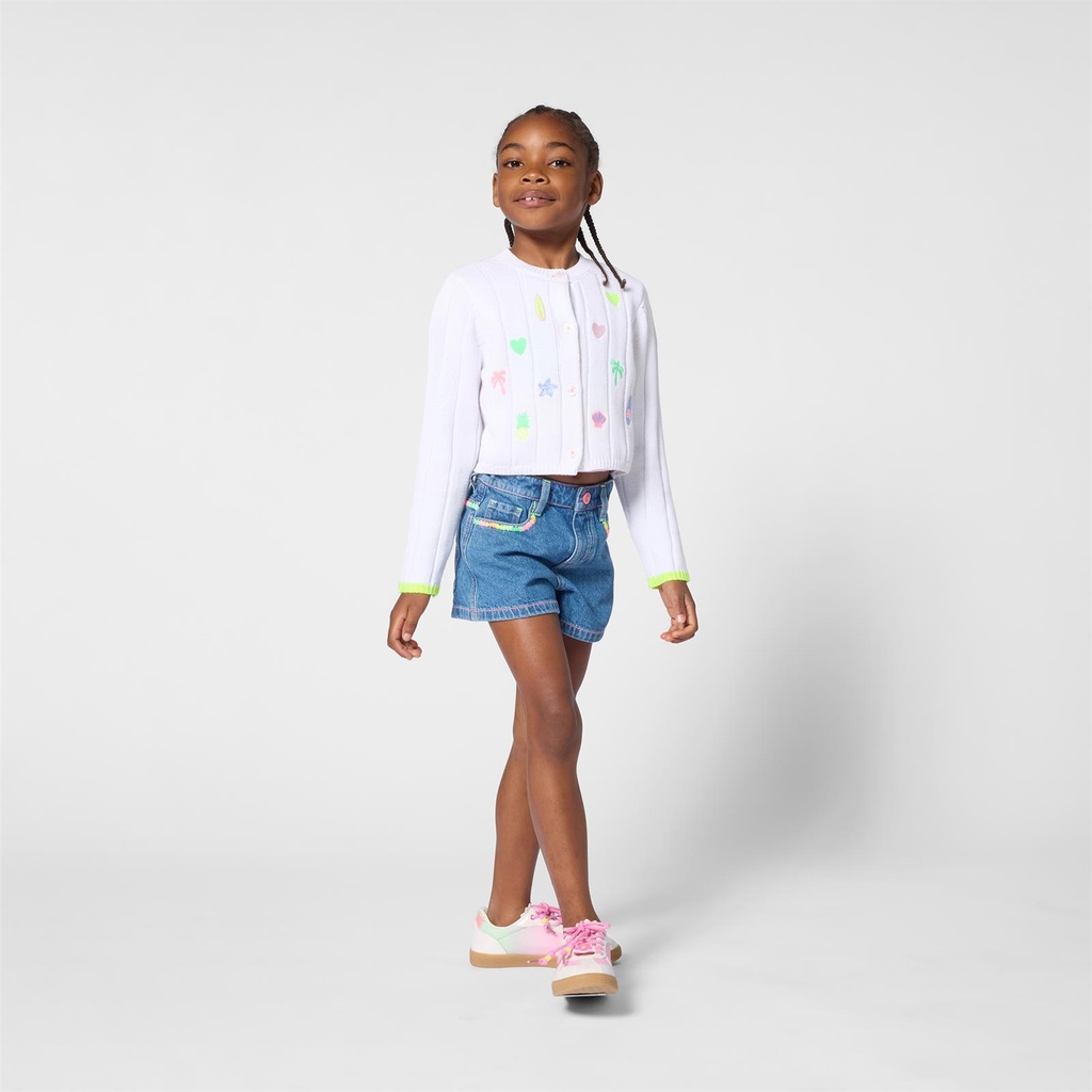 Short denim borduur relaxlook