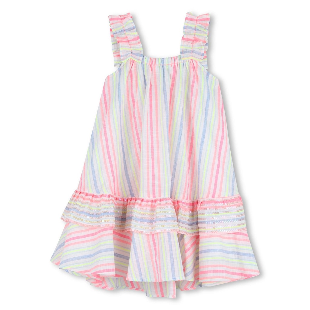 Jurk katoen streep glitterruffles