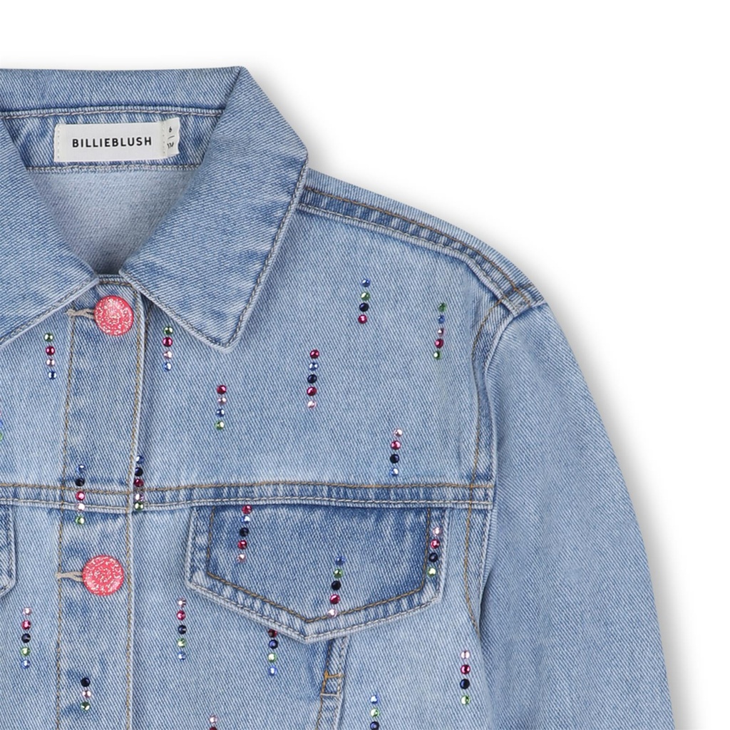 Jeansvest denim studs sparklelook