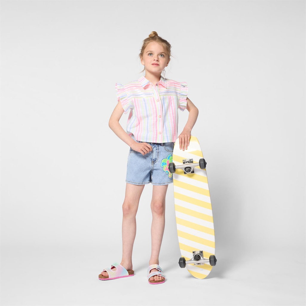 Blouse katoen streep glitterruffles