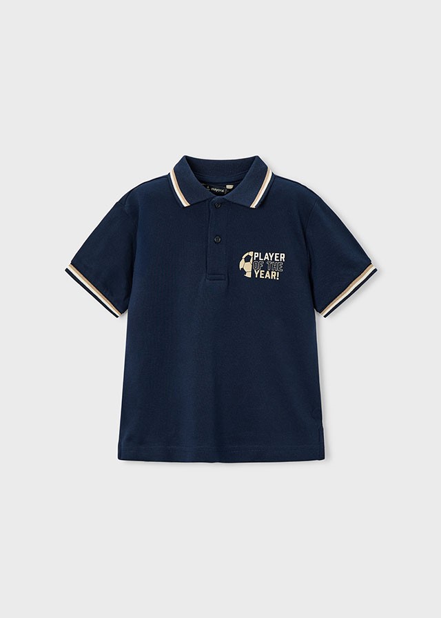 Polo met korte mouwen met voetbal print