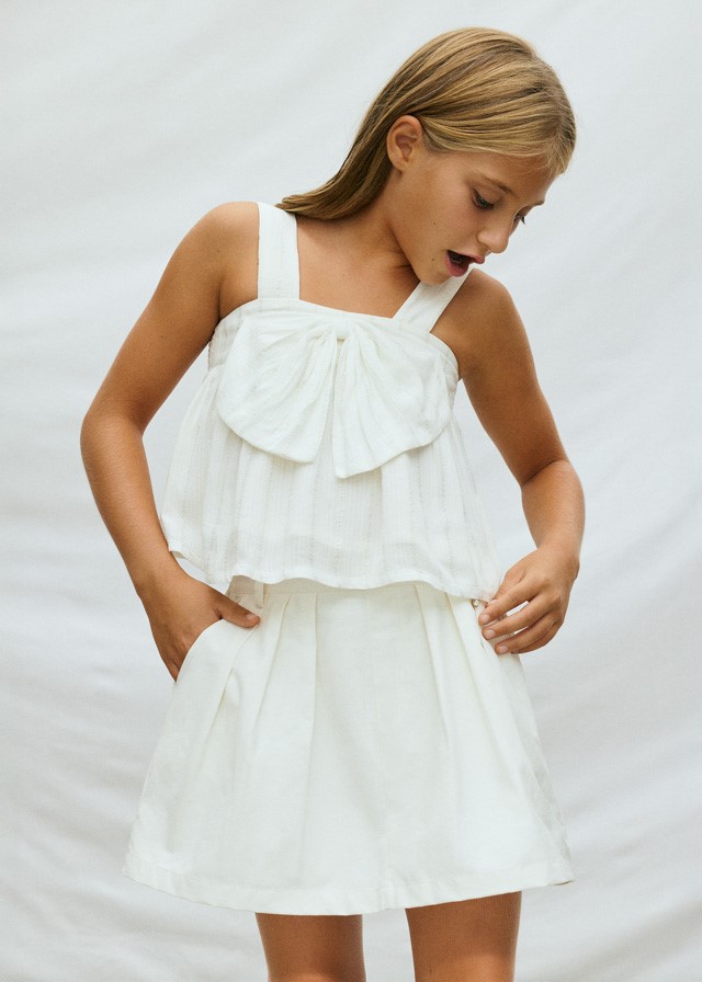 Skort van gabardine