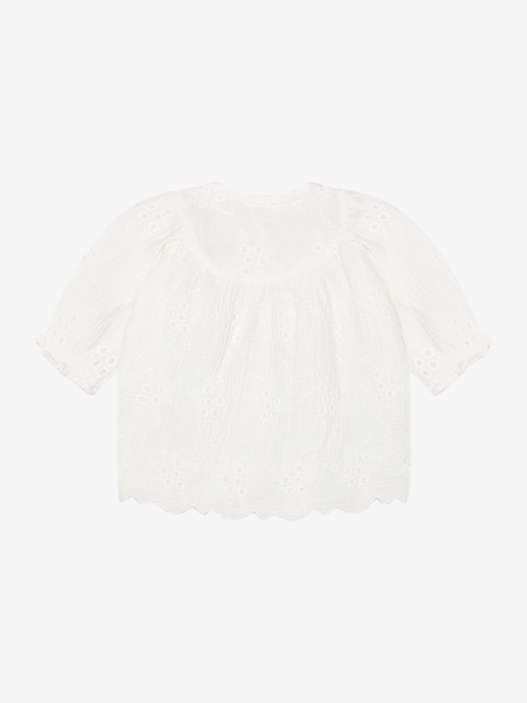 Jurk lange mouwen muslin embroidery