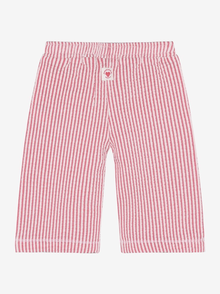 Broek straight fit seersucker stripe