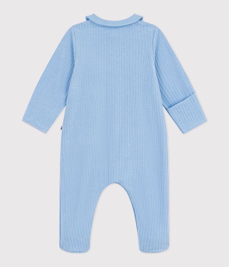 Pyjama in effen velours met kraag